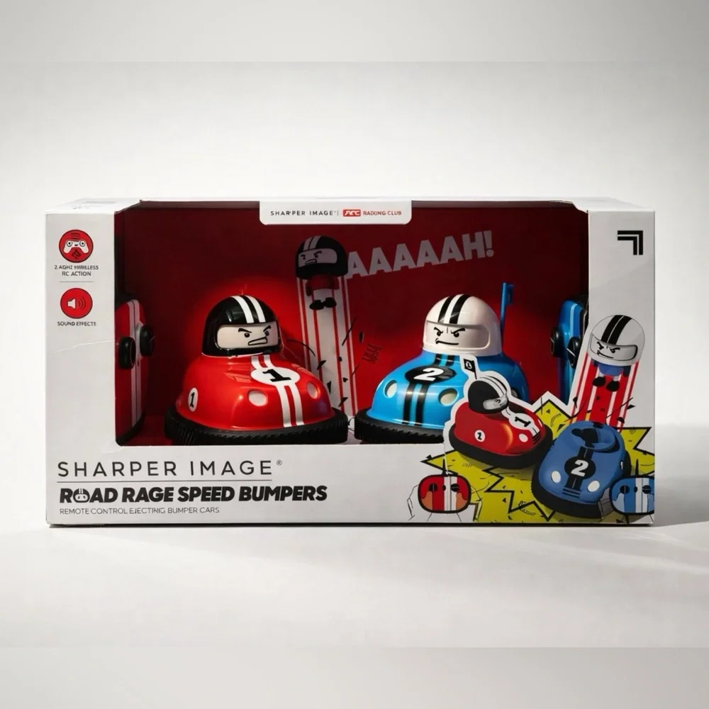 Sharper Image Road Rage Speed Bumpers RC Ejecting Bumper Cars Set - NIB/NWT